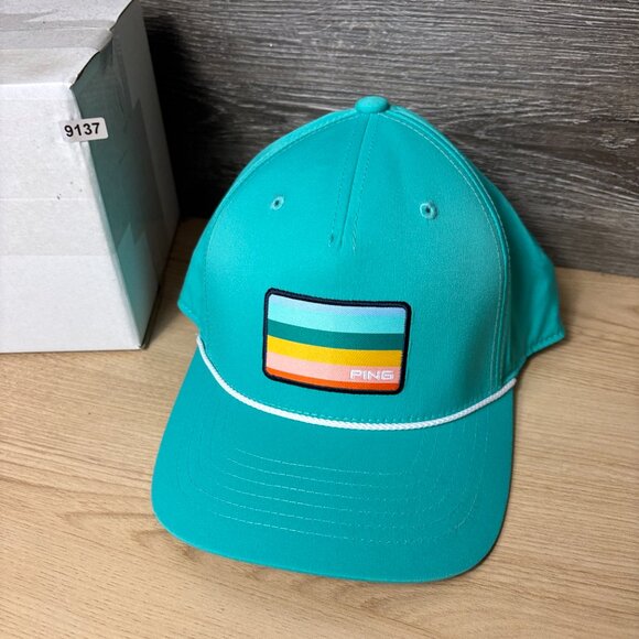 Ping Hat Cap Snapback Blue Costal Performance Golf Golfing Adjustable - Picture 10 of 10